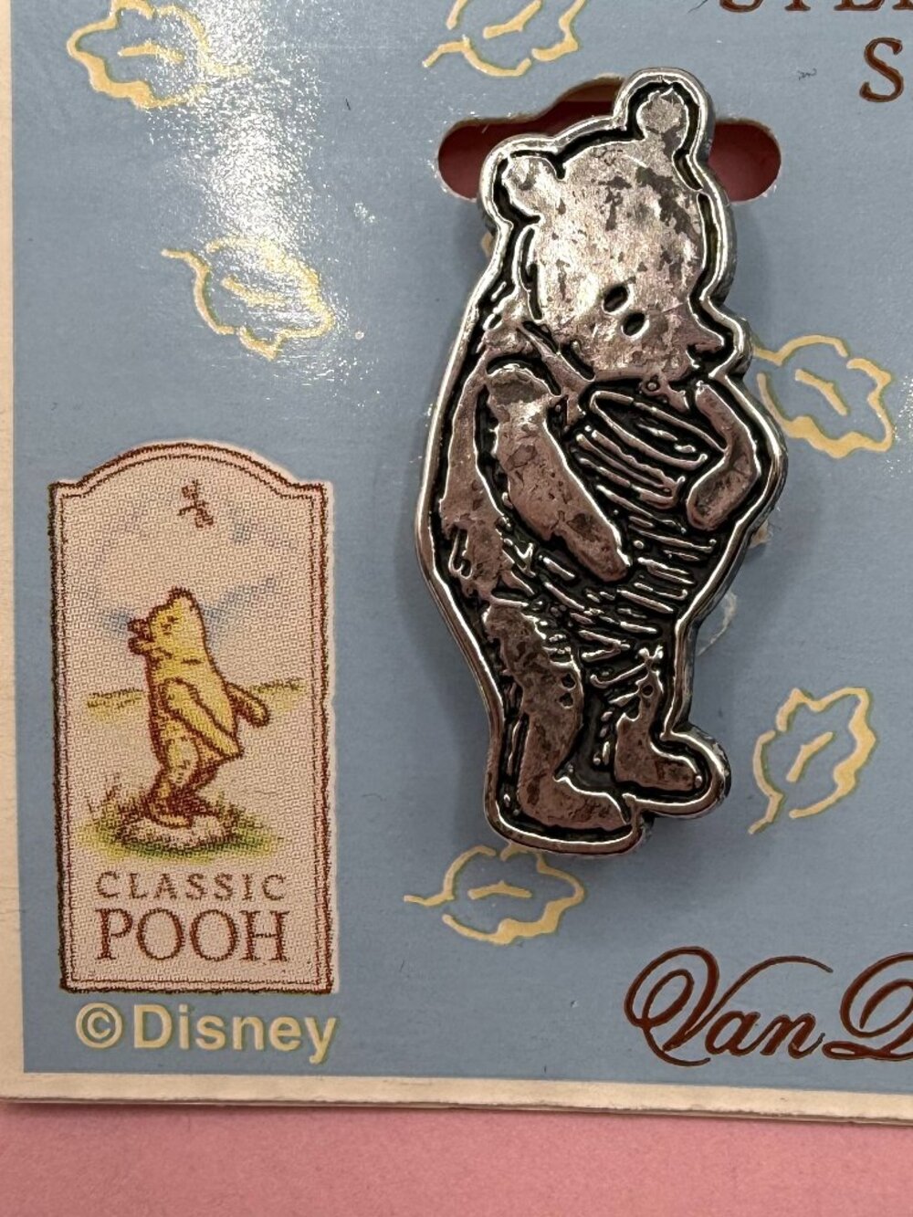 Vintage Winnie the Pooh Sterling Silver Brooch Pin Disney Van Dell Authentic
